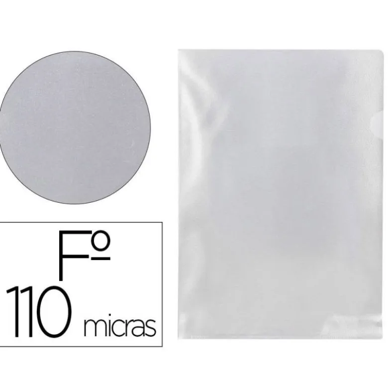 CARPETA Q-CONNECT DOSSIER UÑERO PLASTICO FOLIO TRANSPARENTE 110 MICRAS