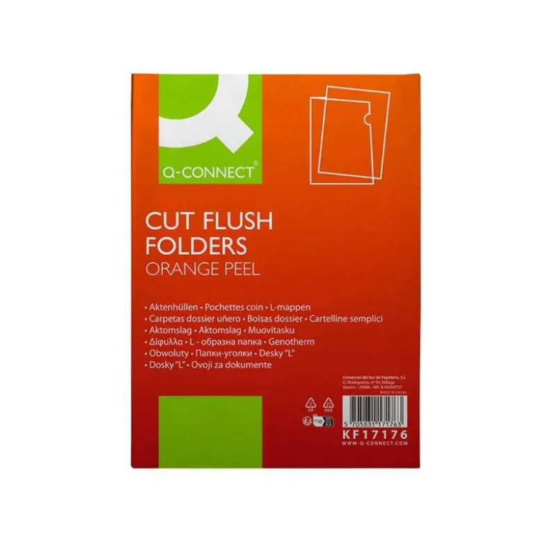 CARPETA Q-CONNECT DOSSIER UÑERO PLASTICO FOLIO TRANSPARENTE 110 MICRAS