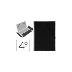 Carpeta Saro lomo flexible gomas con solapas cuarto negro modelo 121