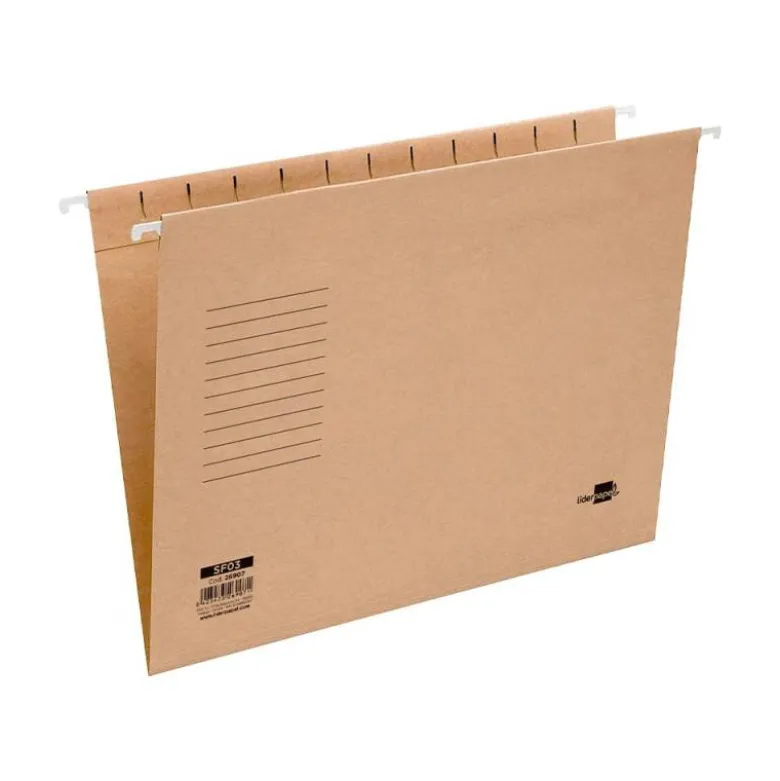 Carpetas colgantes marca Liderpapel folio prolongado visor superior