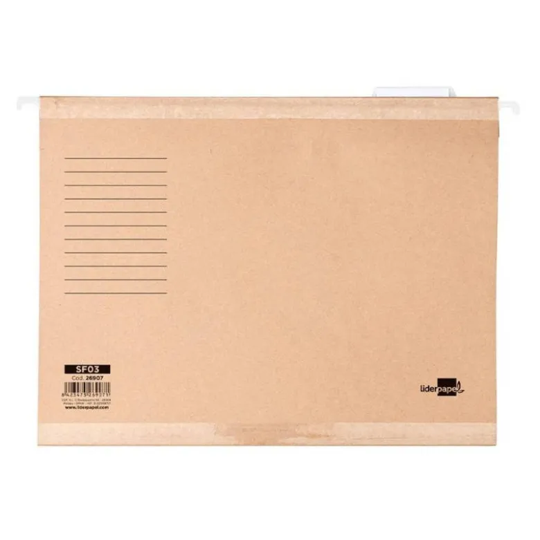 Carpetas colgantes marca Liderpapel folio prolongado visor superior