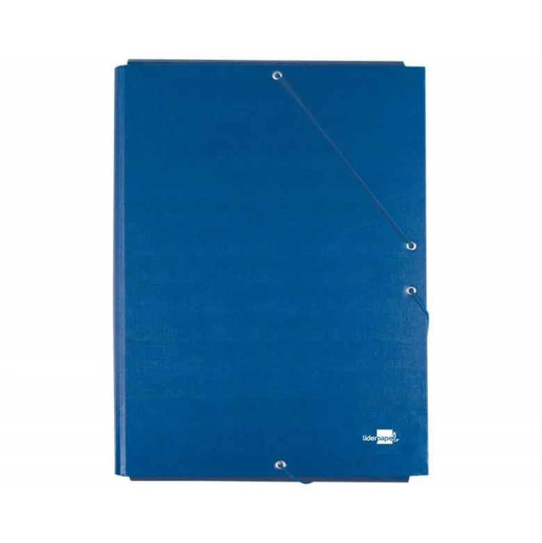 Carpetas de gomas carton forrado Paper Coat Liderpapel Folio azul