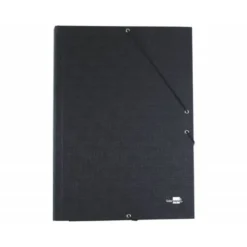 Carpetas de gomas carton forrado Paper Coat Liderpapel Folio negro