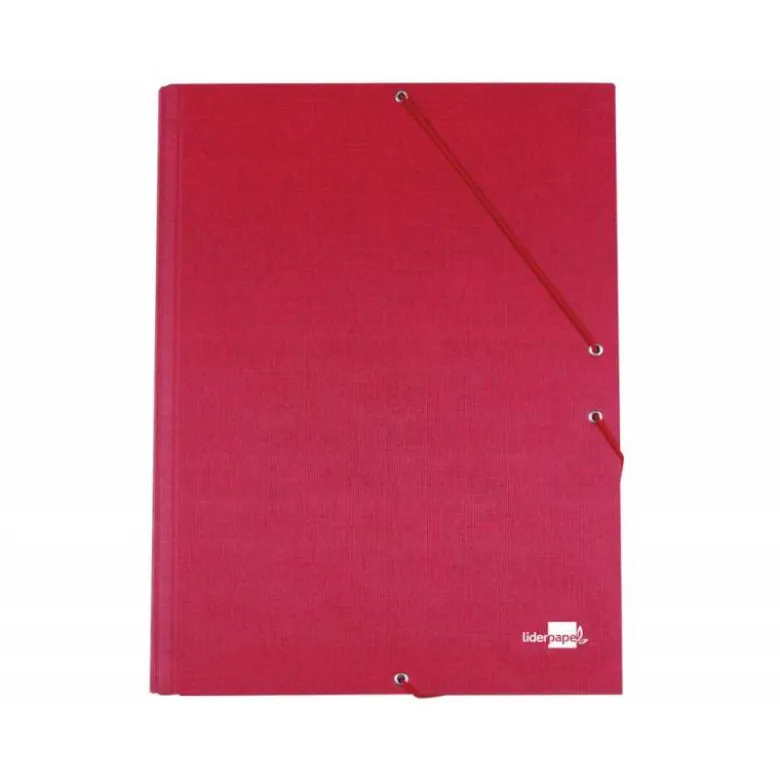 Carpetas de gomas carton forrado Paper Coat Liderpapel Folio rojo