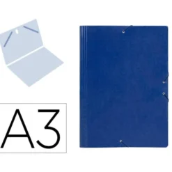 Carpetas de gomas carton Liderpapel Din A3 azul