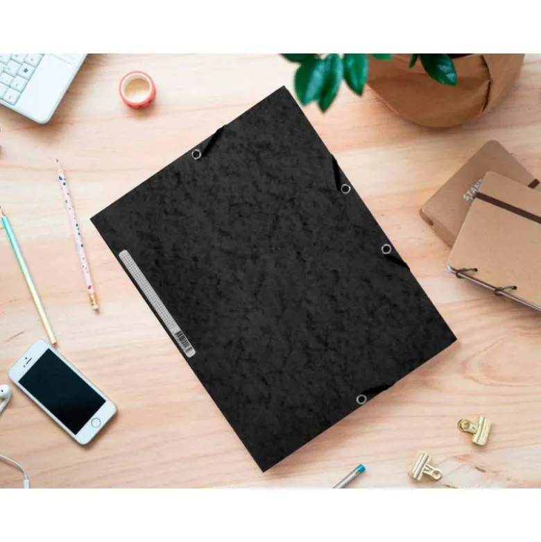 Carpetas de gomas carton prespan Q-Connect Din A4 negro