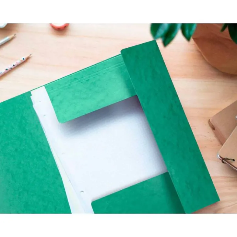 Carpetas de gomas carton prespan Q-Connect Din A4 verde