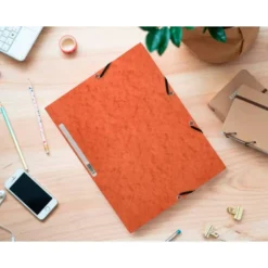 Carpetas de gomas carton prespan Q-Connect Din A4 naranja