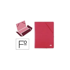 Carpetas de gomas carton simil prespan Liderpapel Folio rojo