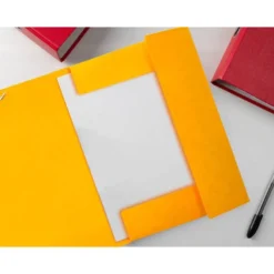 Carpetas de gomas carton simil prespan Liderpapel Folio amarillo