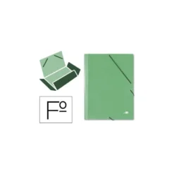 Carpetas de gomas carton simil prespan Liderpapel Folio verde