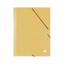 Carpetas de gomas en carton prespan Liderpapel Folio amarillo 880 g/m2