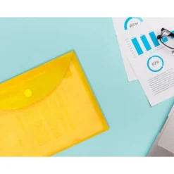 Carpeta sobre con velcro Din A4 Liderpapel amarillo
