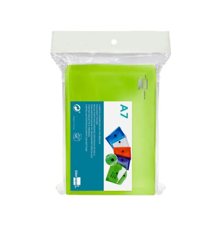 Carpeta sobre Liderpapel cierre broche azul Din A7