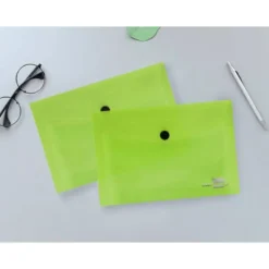 Carpeta sobre Liderpapel cierre broche verde Din A6