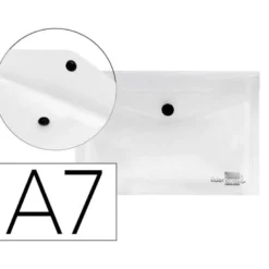 Carpeta sobre Liderpapel cierre broche incoloro Din A7. 180 micras