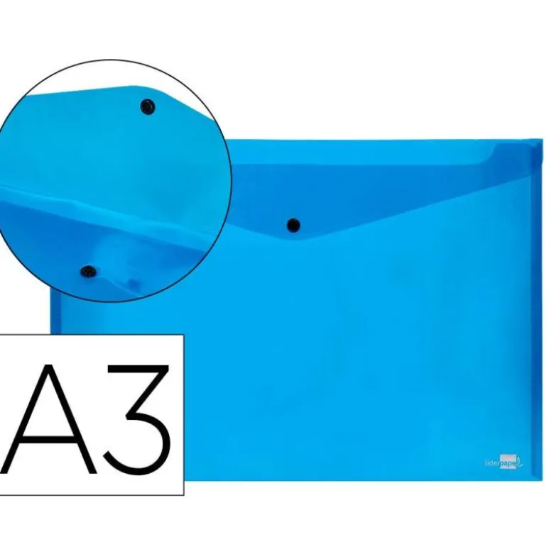 Carpeta sobre Liderpapel con cierre de broche Color azul Din A3