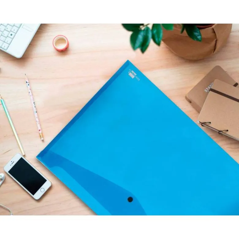 Carpeta sobre Liderpapel con cierre de broche Color azul Din A3