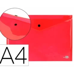 Carpeta tamaño sobre Liderpapel con cierre de broche Color rojo