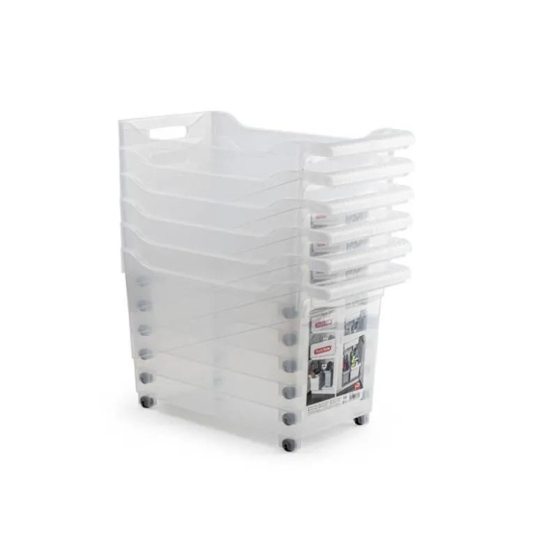 CARRITO MULTIUSOS PLASTICFORTE N 2 TRANSPARENTE CON ASA 240X455X275 MM