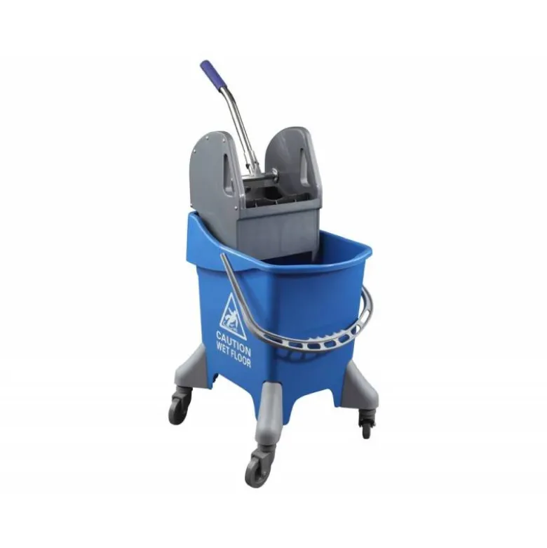 CARRO DE LIMPIEZA CON BASTIDOR Y ESCURRIDOR CON 4 RUEDAS 30 L AZUL 440X330X460 MM