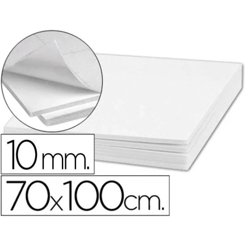 CARTON PLUMA LIDERPAPEL BLANCO ADHESIVO 1 CARA 70X100CM ESPESOR 10 MM