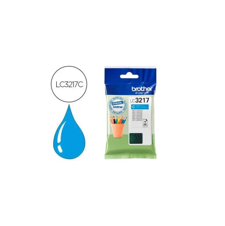 Cartucho Brother color cian LC3217C mfcj6530 / mfcj6935