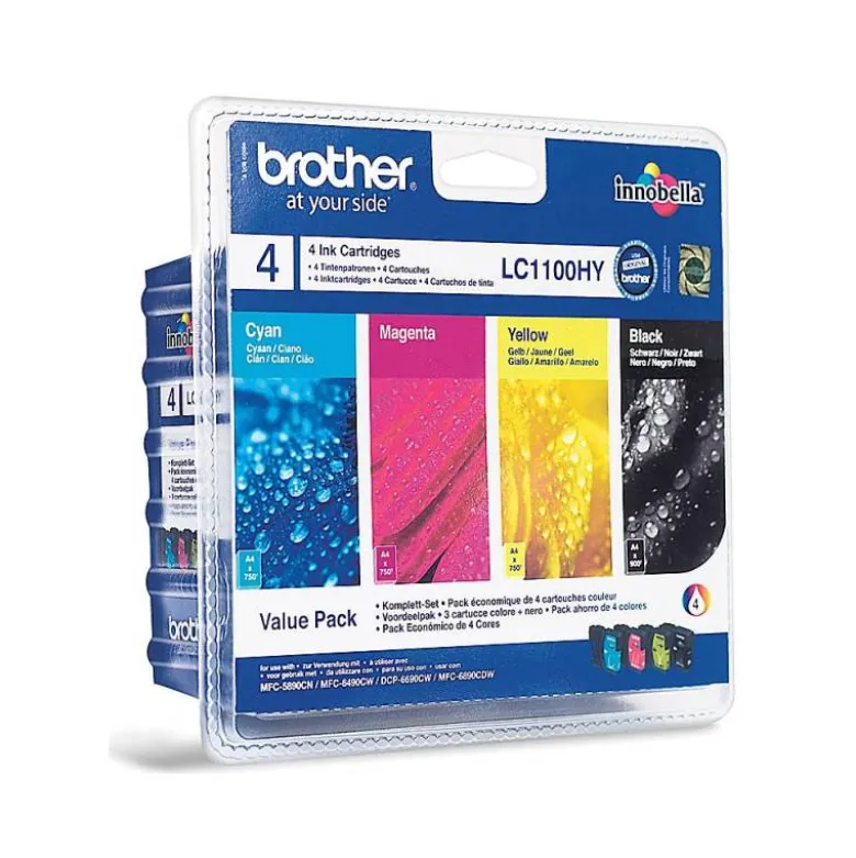 Cartucho Brother LC-1100HYVALBP Tricolor + Negro