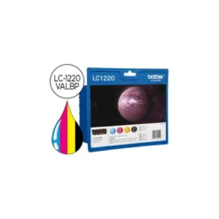 Cartucho Brother Pack 4 colores LC-1220VALBP, DCP J525W, J725DW, J925DW, MFC J430W, J625DW, J825DW, J825