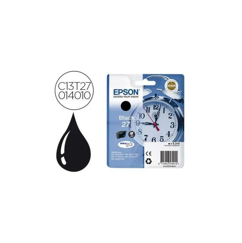 Cartucho Epson 27 Durabrite color Negro C13T27014012