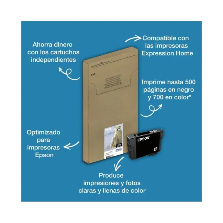 Cartucho Epson 26XL color Negro Foto C13T26314012