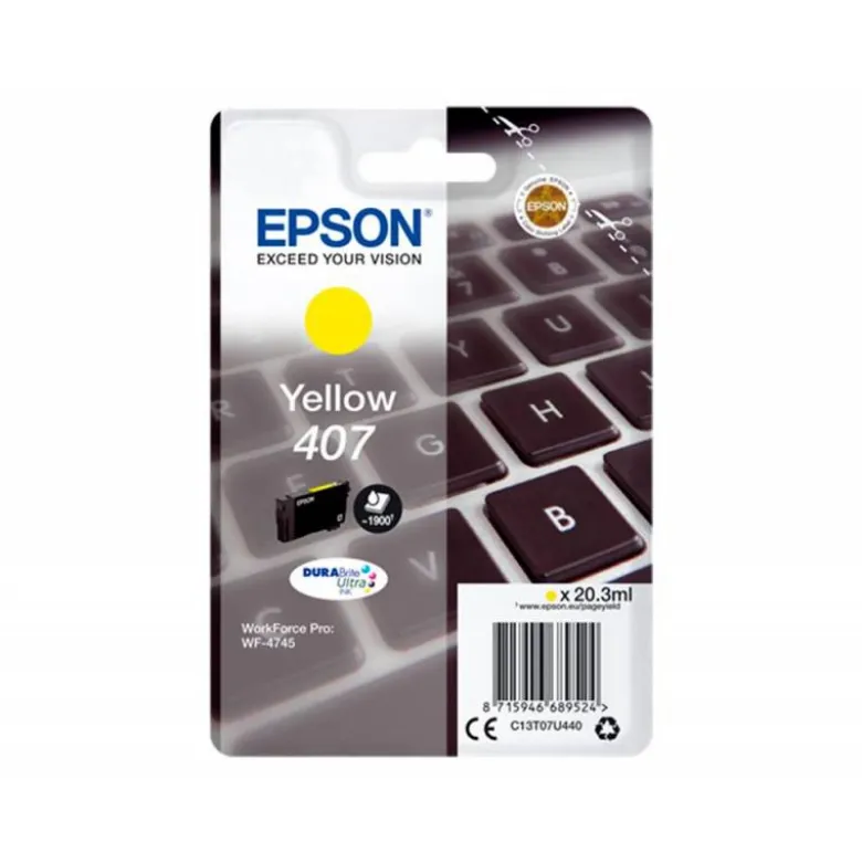 CARTUCHO INK-JET EPSON 407 COLOR AMARILLO C13T07U440