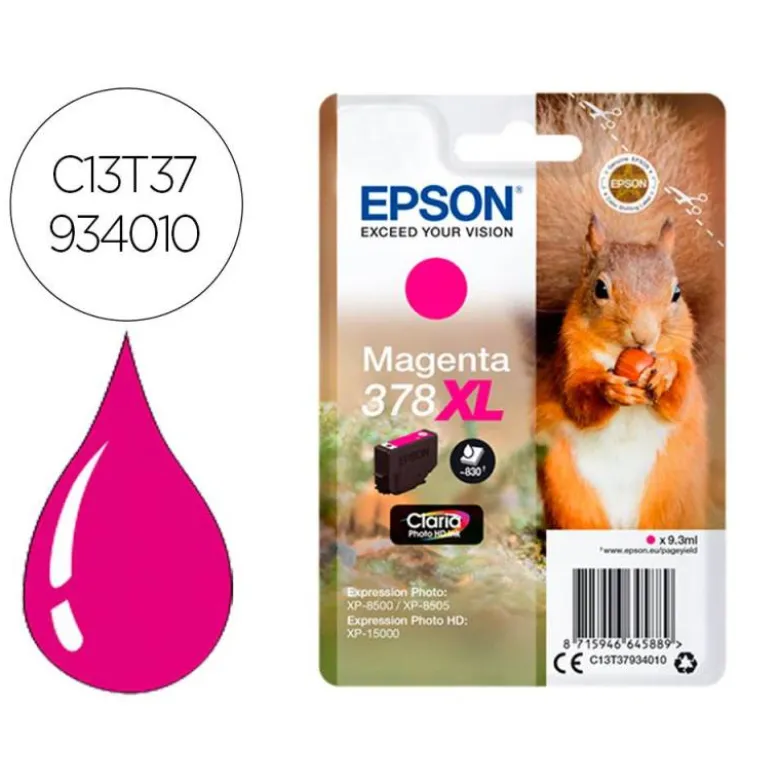 CARTUCHO INK-JET EPSON 378 XL COLOR MAGENTA C13T37934010