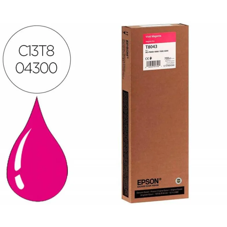CARTUCHO INK-JET EPSON T8043 COLOR MAGENTA C13T804300