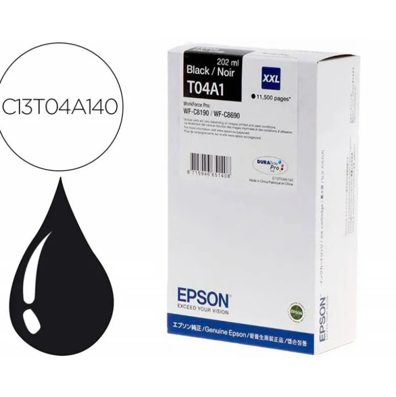 CARTUCHO INK-JET EPSON T04A1 COLOR NEGRO C13T04A140