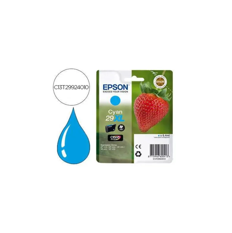 CARTUCHO INK-JET EPSON 29XL COLOR CIAN C13T29924012