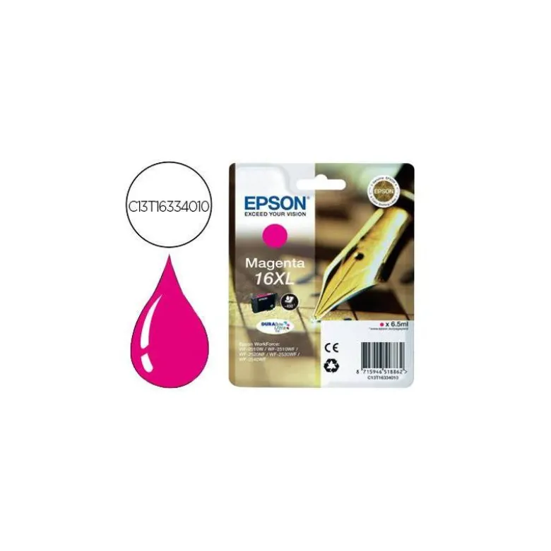 Cartucho Ink-jet Epson 16XL color magenta C13T16334010