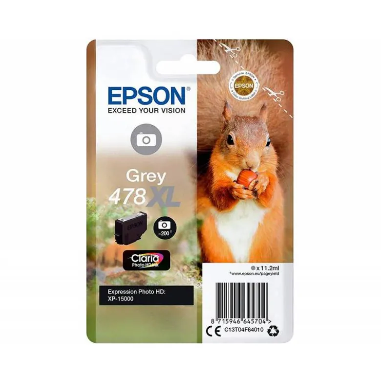 CARTUCHO INK-JET EPSON 478XL COLOR GRIS C13T04F64010