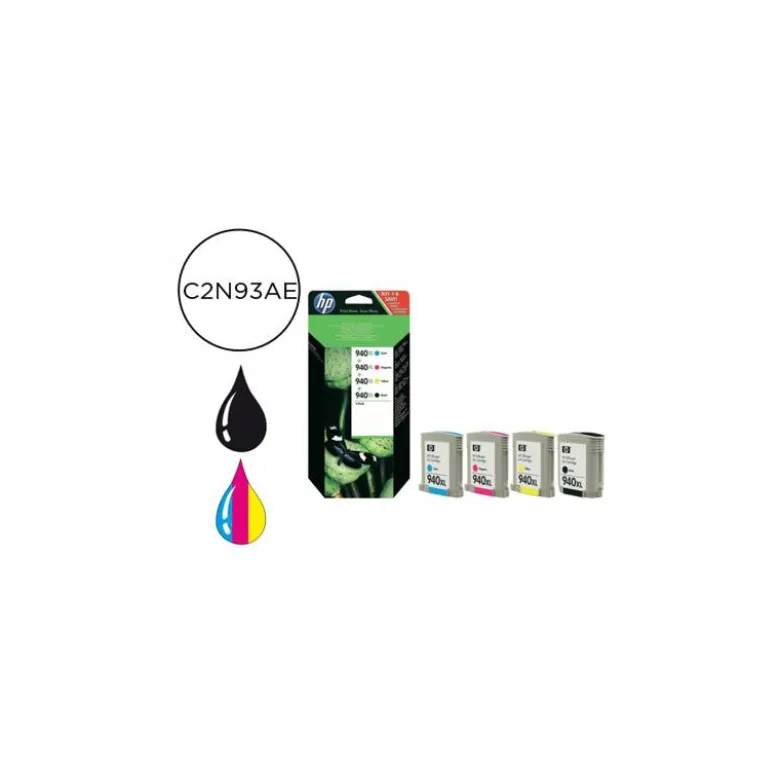 Cartucho marca HP 940 XL negro y tricolor C2N93AE