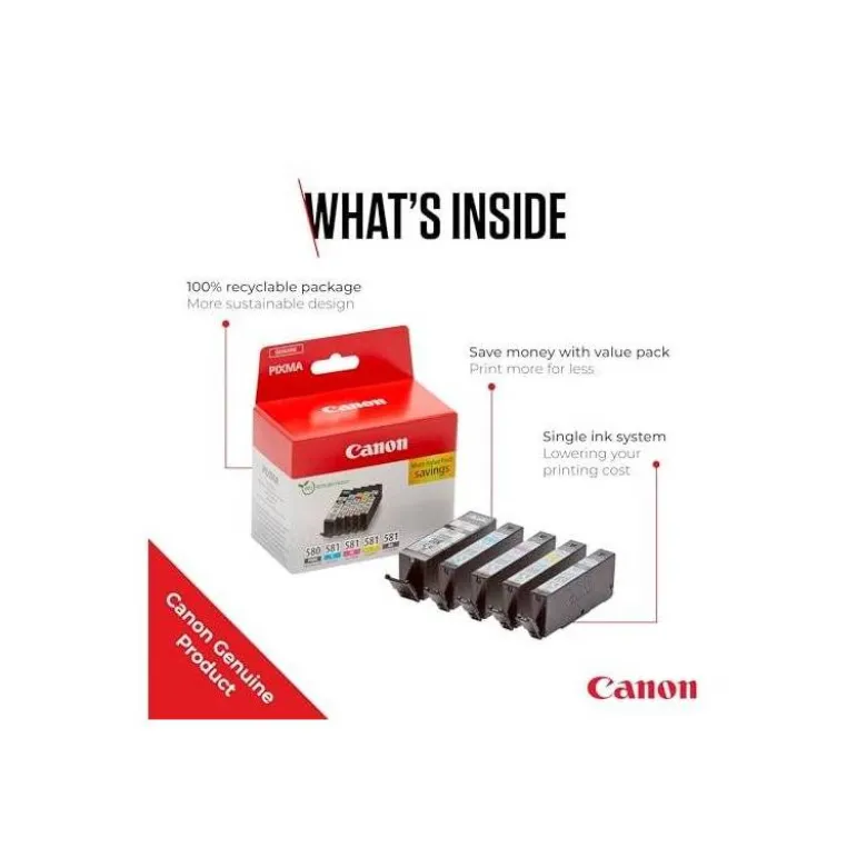 CARTUCHOS CANON PIXMA MULTIPACK 580 Y 581 2078C007