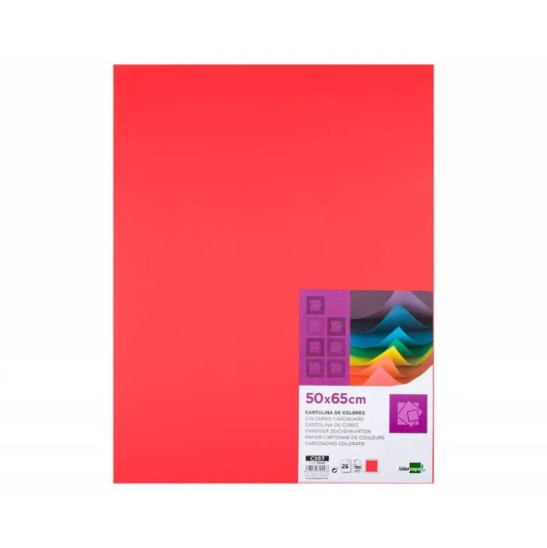 Cartulina Color Rojo Liderpapel 50x65 cm 185 gr