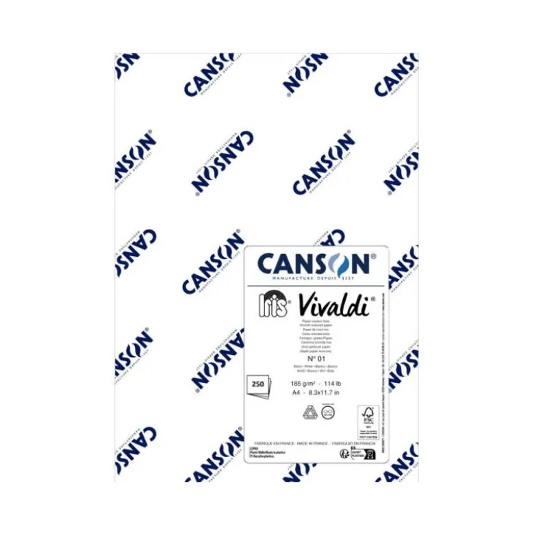 CARTULINA GUARRO DIN A4 BLANCO 185 GR PAQUETE DE 250 HOJAS