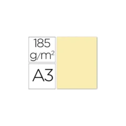Cartulina Guarro din a3 crema 185 gr paquete 50 hojas