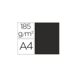 Cartulina Guarro din a4 negro 185 gr paquete 50 h