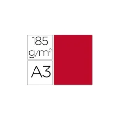 Cartulina Guarro rojo 185g/m². Paquete de 50 unidades.