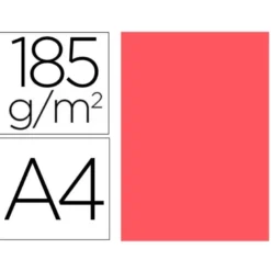 Cartulina Gvarro color coral A4 185 g/m2 Paquete de 50