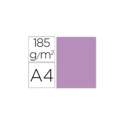 Cartulina Gvarro color Malva A4 185 g/m2 Paquete de 50
