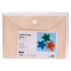 CARTULINA LIDERPAPEL A4 180G/M2 CREMA PAQUETE DE 25+5 HOJAS