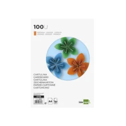 Cartulina Liderpapel color naranja fuerte a4 180 g/m2
