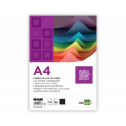 Cartulina Liderpapel color negro a4 180 g/m2